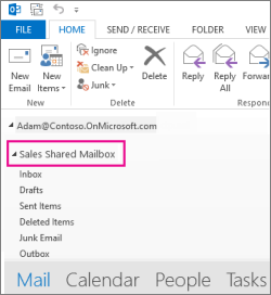 Add a shared mailbox to Outlook