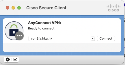 Enter vpn2fa.hku.hk and click Connect button.