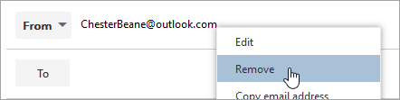 Right-click the From address and choose Remove