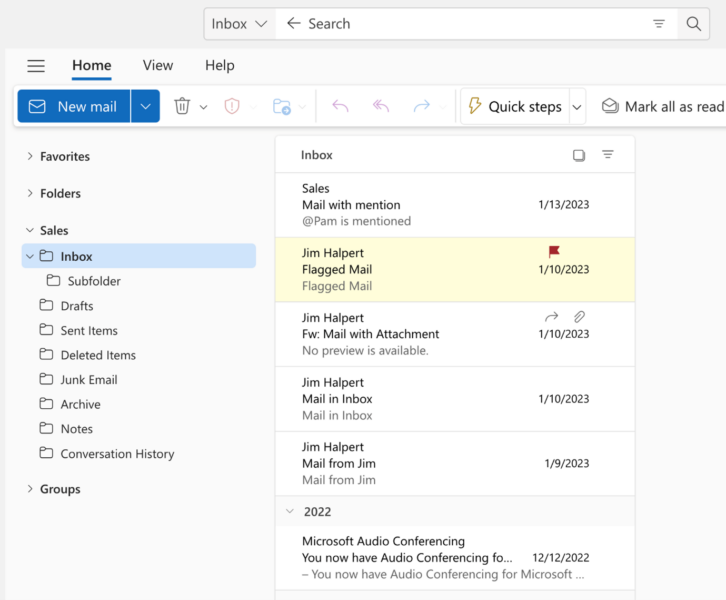 3. Type the query in the Search Box on top of the Ribbon (Tool Bar).