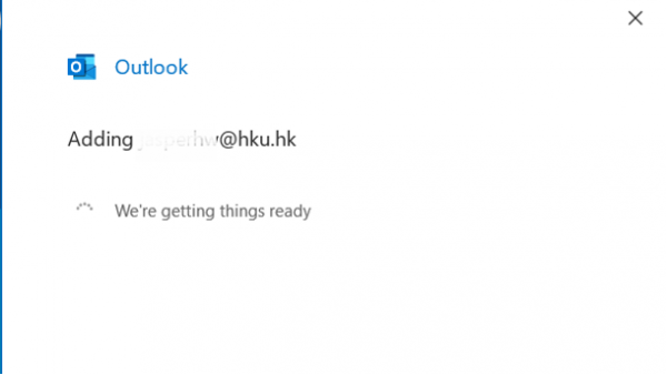 Wait for the account configuration to complete