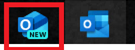 Accessing “New Outlook” by choosing Outlook icon with “New” character as below.