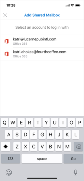 If you have multiple accounts in Outlook Mobile, select the account that has permissions to access the shared mailbox.