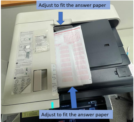 To effective you scanning process, you can place the answer sheets to the Document Feeder to scan. Please set the Document Feeder Paper Size to fit the answer paper (as following).