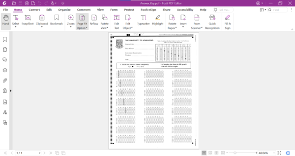 The orientation of the 2 files (Answer key and All students answer sheets) should be portrait and clear.