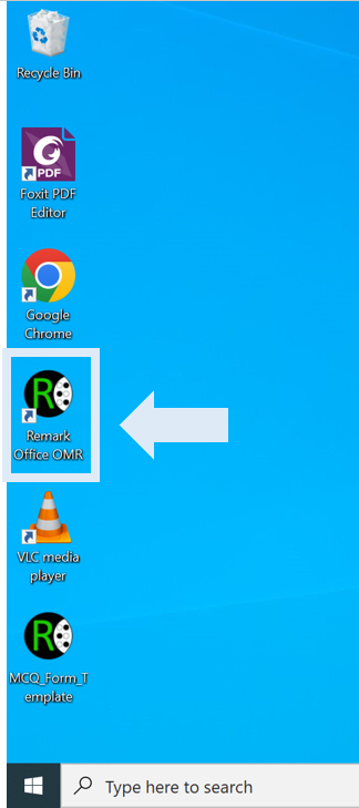 Click the icon "Remark Office OMR"