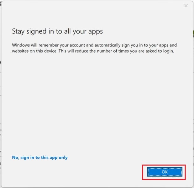 Click OK to continue the activation process.