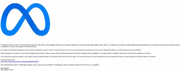  Important Notice: Your Business Manager Account In Under Review