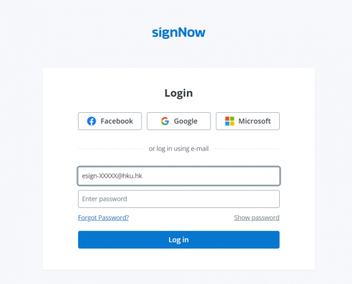 signNow login page