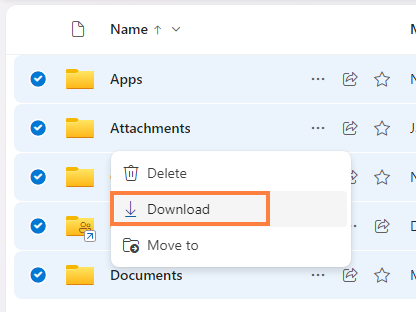 Please note the limitation of access web interface. If you are downloading any OneDrive/SharePoint-Online folder larger than 20GB with “Download” within a zip option, then the download data will be incomplete, and download size will be less than 20GB data. So, you have to download each file separately for this case.