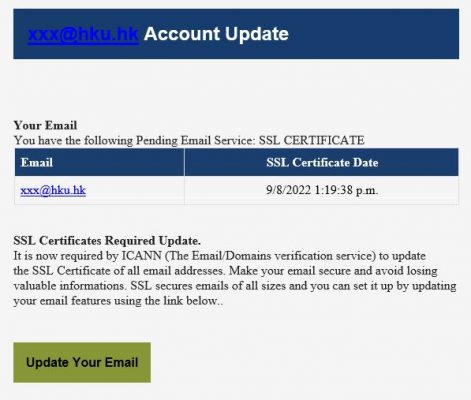 SSL Certificates Requires Update 