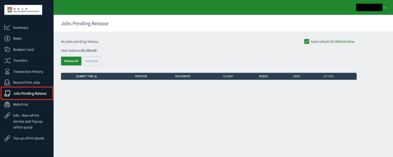 check pending/release