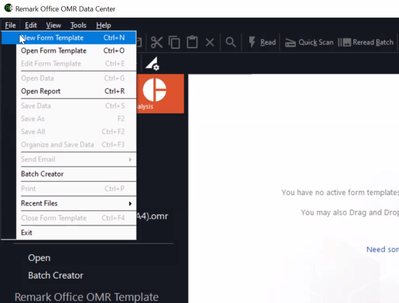 Step 1: In the “File” menu, click “Open Form Templates”.