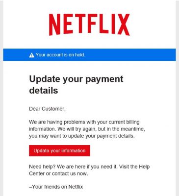 Update information needed for your account N 24207533576