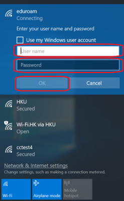 Enter your user name and password