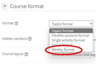 Weekly format