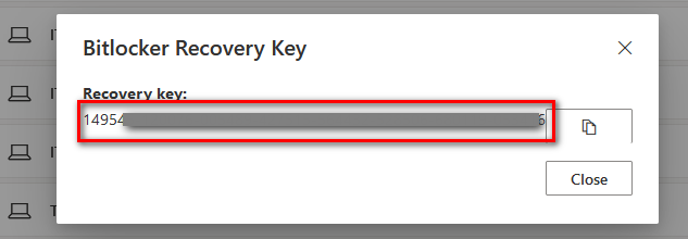 Record the 48-digit BitLocker Reccovery Key