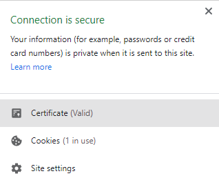 browser certificate setting