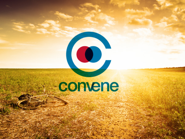 Conviene logo at a dusk background