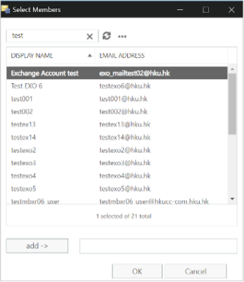 For adding member, search for the member(s) you want to add