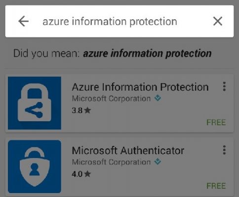 Search Azure information protection
