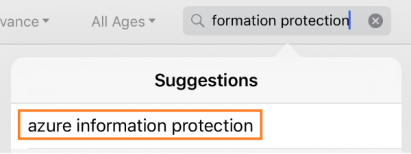 Search Azure information protection