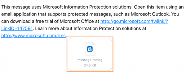 Open a protected file or email