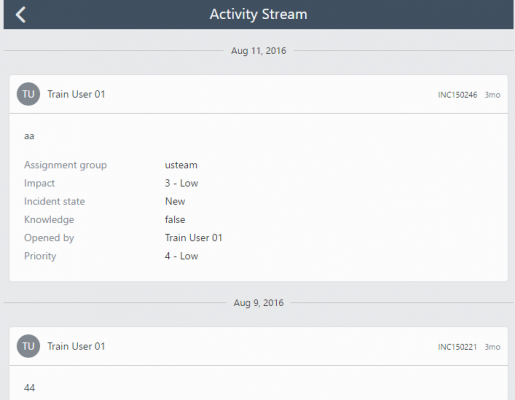 show activity log