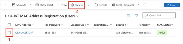 delete registration