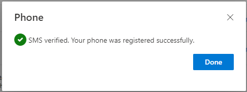 The setup has been completed if the following windows pop-up. Click Done.