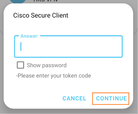 Enter the 6-digit One Time Password (OTP) in the Answer box and click Continue.