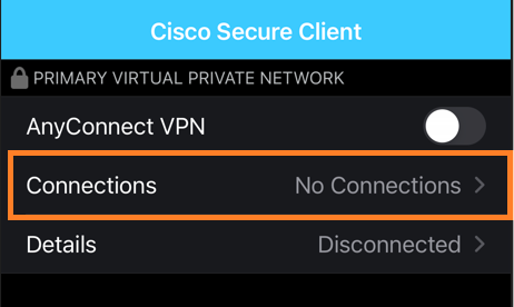 To add a VPN profile, tap Connectionsand tap Add VPN Connection….