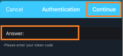 The 6-digit One Time Password (OTP) in the Answer box and click Continue.