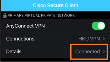 You are now connected to HKUVPN.