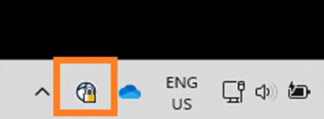 After successful connection, a VPN Logo with padlock will appear in the system tray.