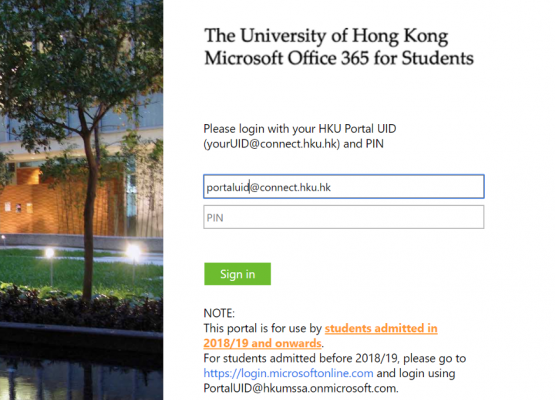 For students sign in with your HKU email address
