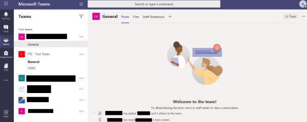 After successful sign in, you can start using Microsoft Teams.