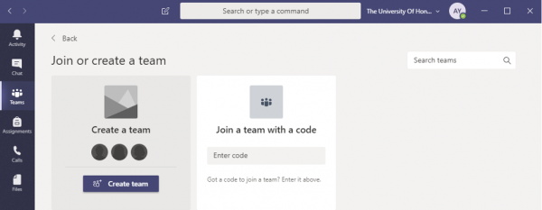 click “Create team”.