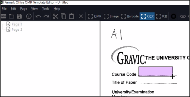 Place the cursor and drag a rectangle to the related area