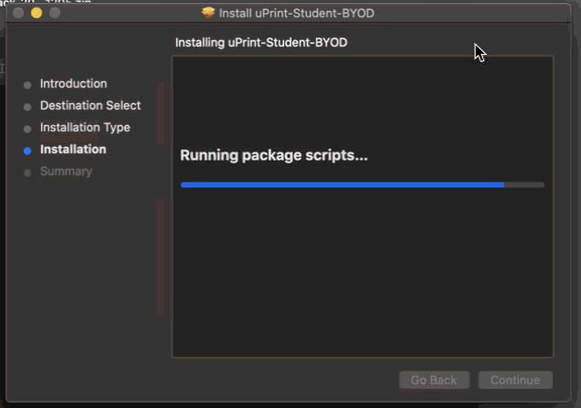 The printer driver will be installed and configured automatically.