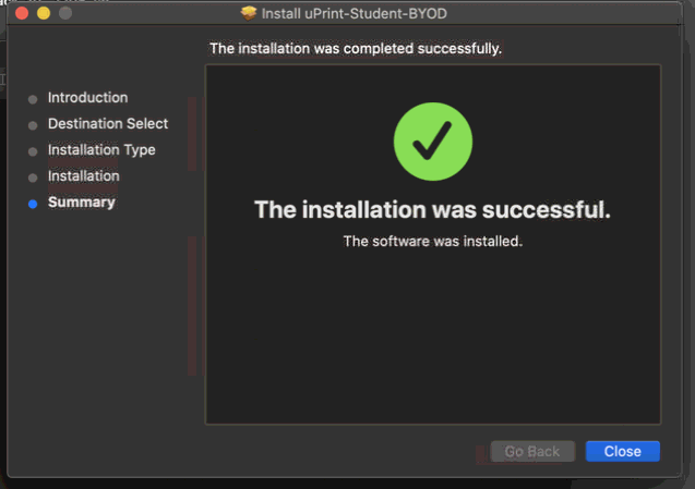 The printer driver will be installed and configured automatically.