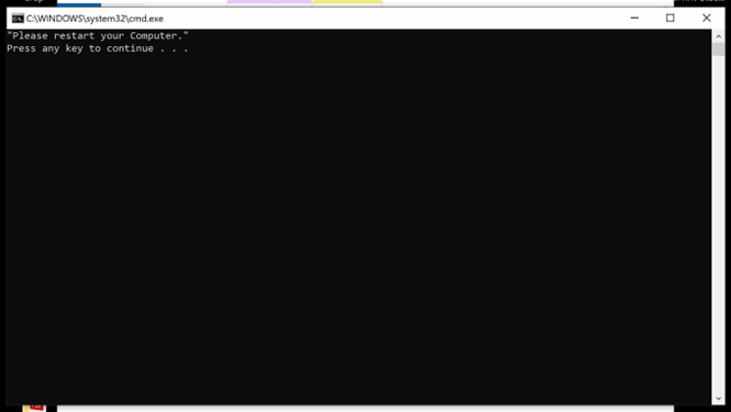 If the following window pops up asking for installation, please restart the computer.