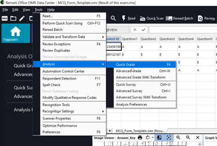 Step 13 Select the “Tool” menu and click the “Analysis” à “Quick Grade” to grade the result.