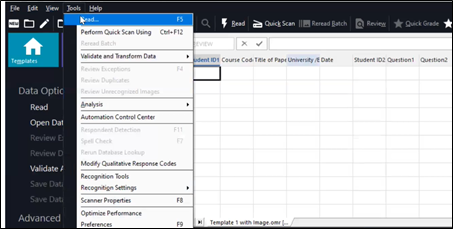 Step 3. Click “Read” in “Tools” menu.