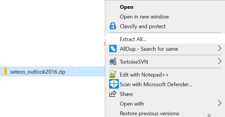Right click on the file, select Extract All… in the context menu to unzip the file