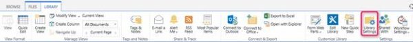 Library tab and library settings