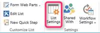 List settings