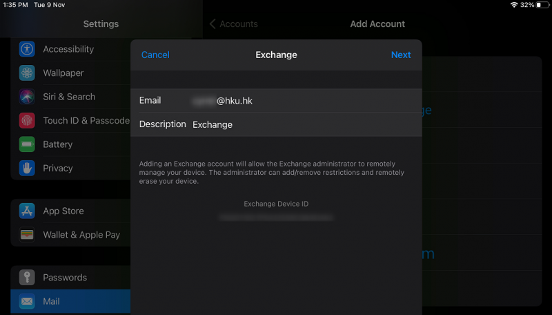 Enter the Description and click