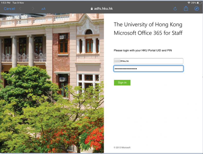 Enter PIN and click Sign In.