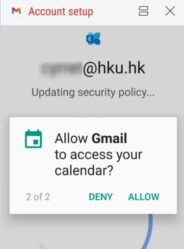 Allow Gmail to access your calendar, press ALLOW.